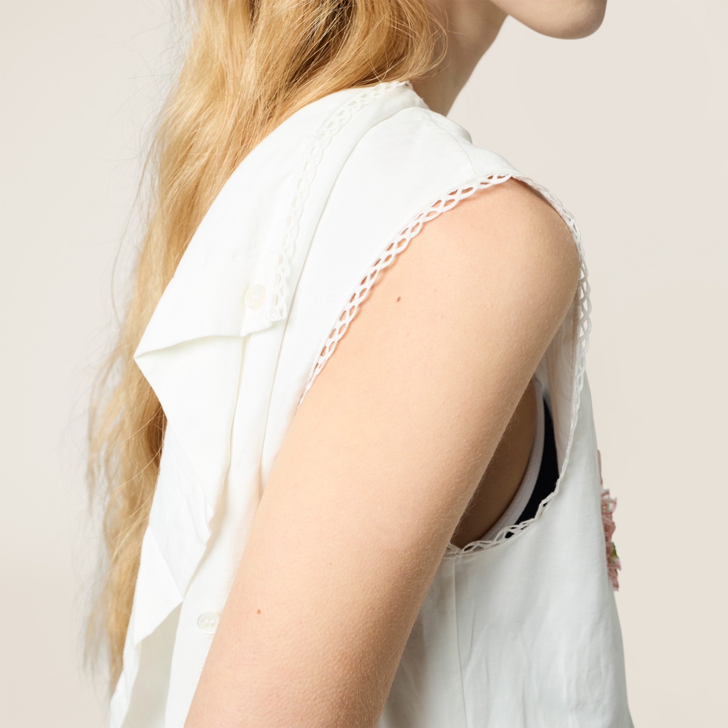 Embroidered poplin dress - 5