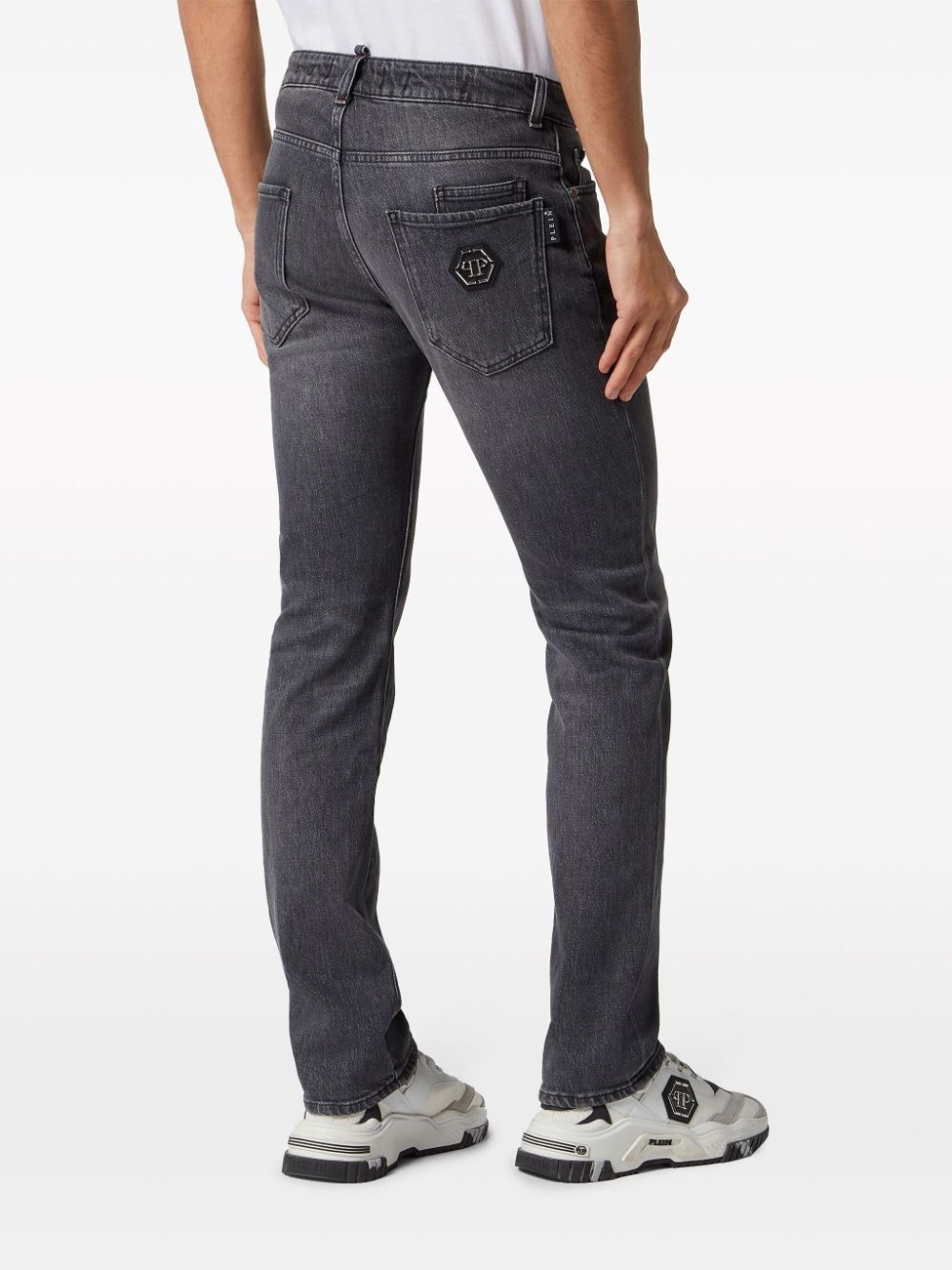 logo-patch straight-leg jeans - 3