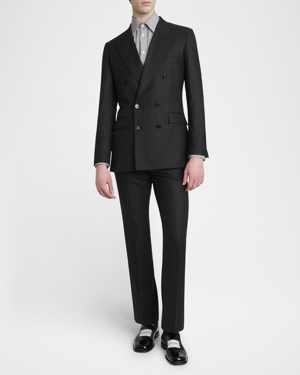 Men's Classic-Fit Pinstripe Formal Trousers - 2