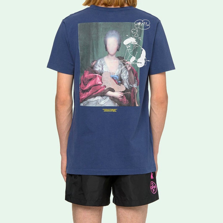 Off-White Back Photo Printing Short Sleeve Blue OMAA027E191850053088 - 5