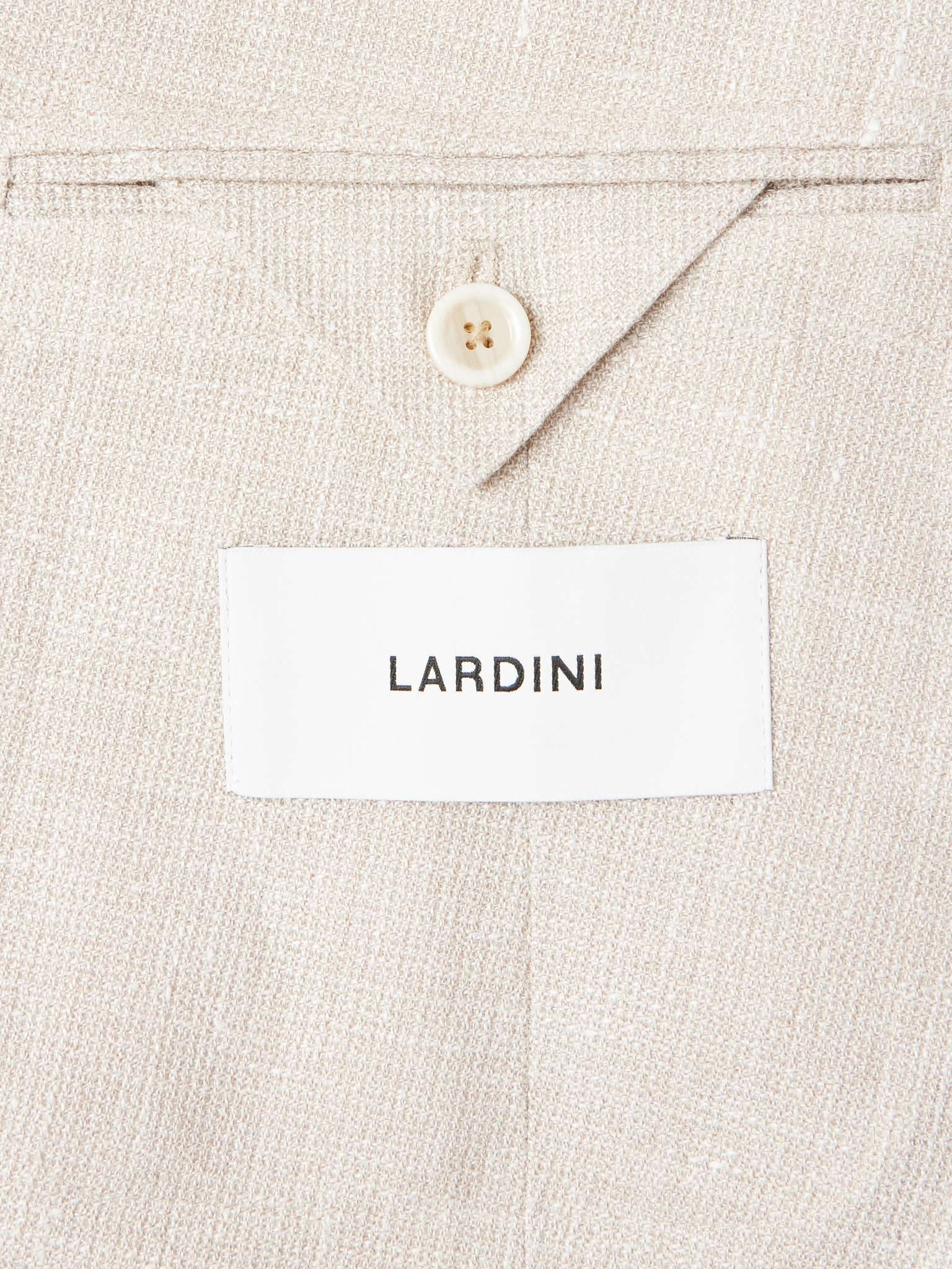 Double-Breasted Linen and Wool-Blend Crepe Blazer - 5