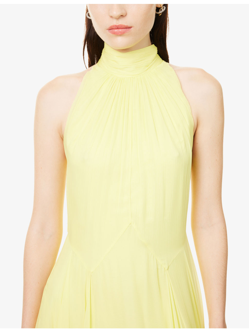 Bow-Embellished Sleeveless Silk Maxi Dress - 5