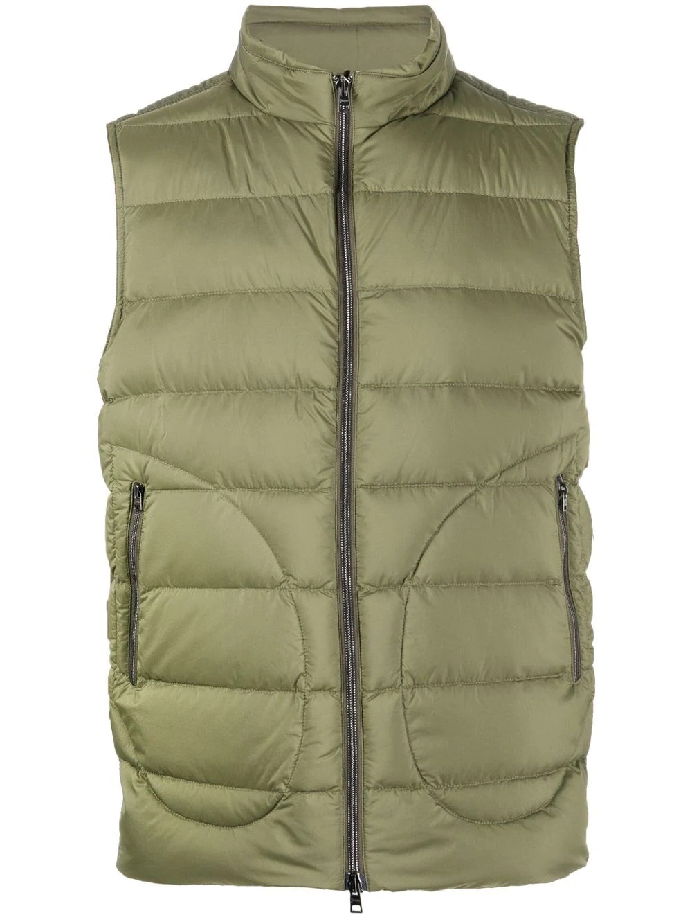 padded zip-up down gilet - 1