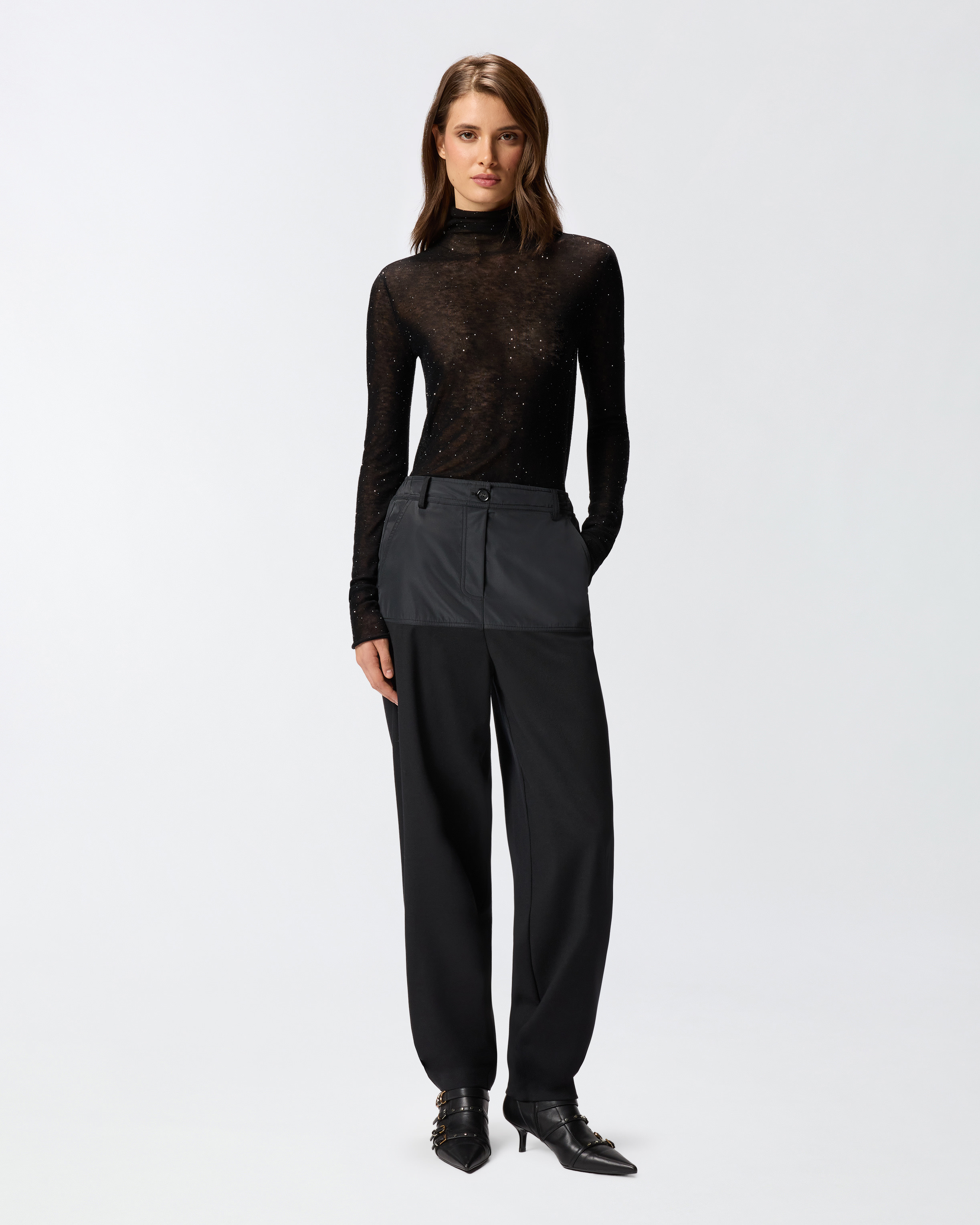 SLIM-FIT HIGH-NECK SWEATER WITH MICRO-SEQUINS - 3