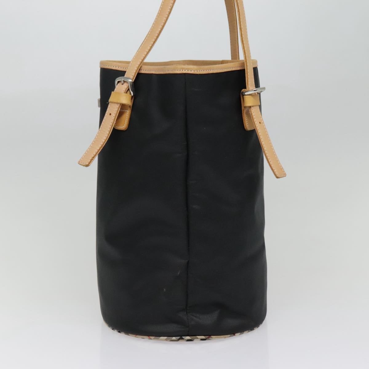 Burberry Nova Check Blue Label Tote Bag Nylon Black Beige - 3