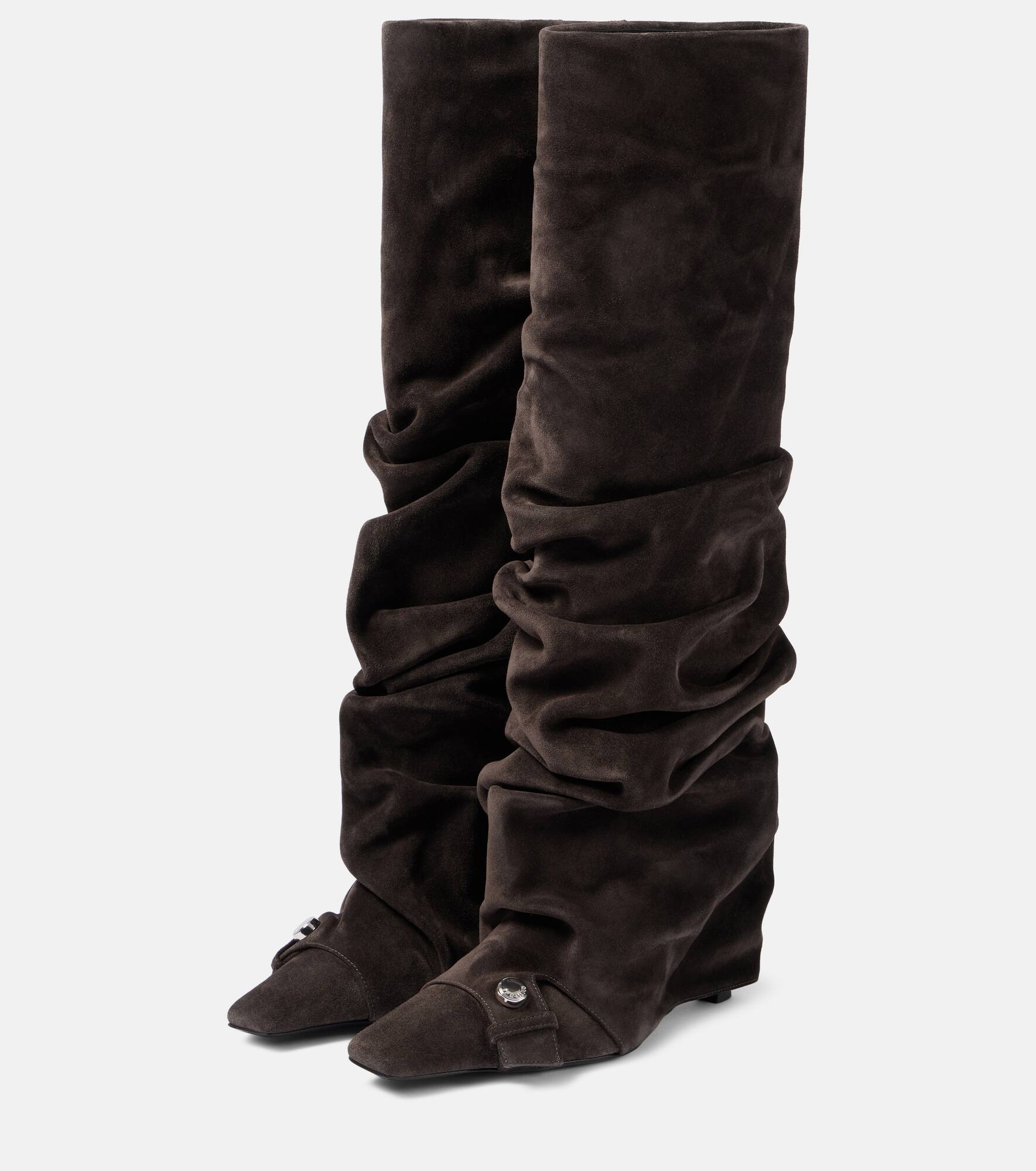 Juno 95 suede knee-high boots - 4