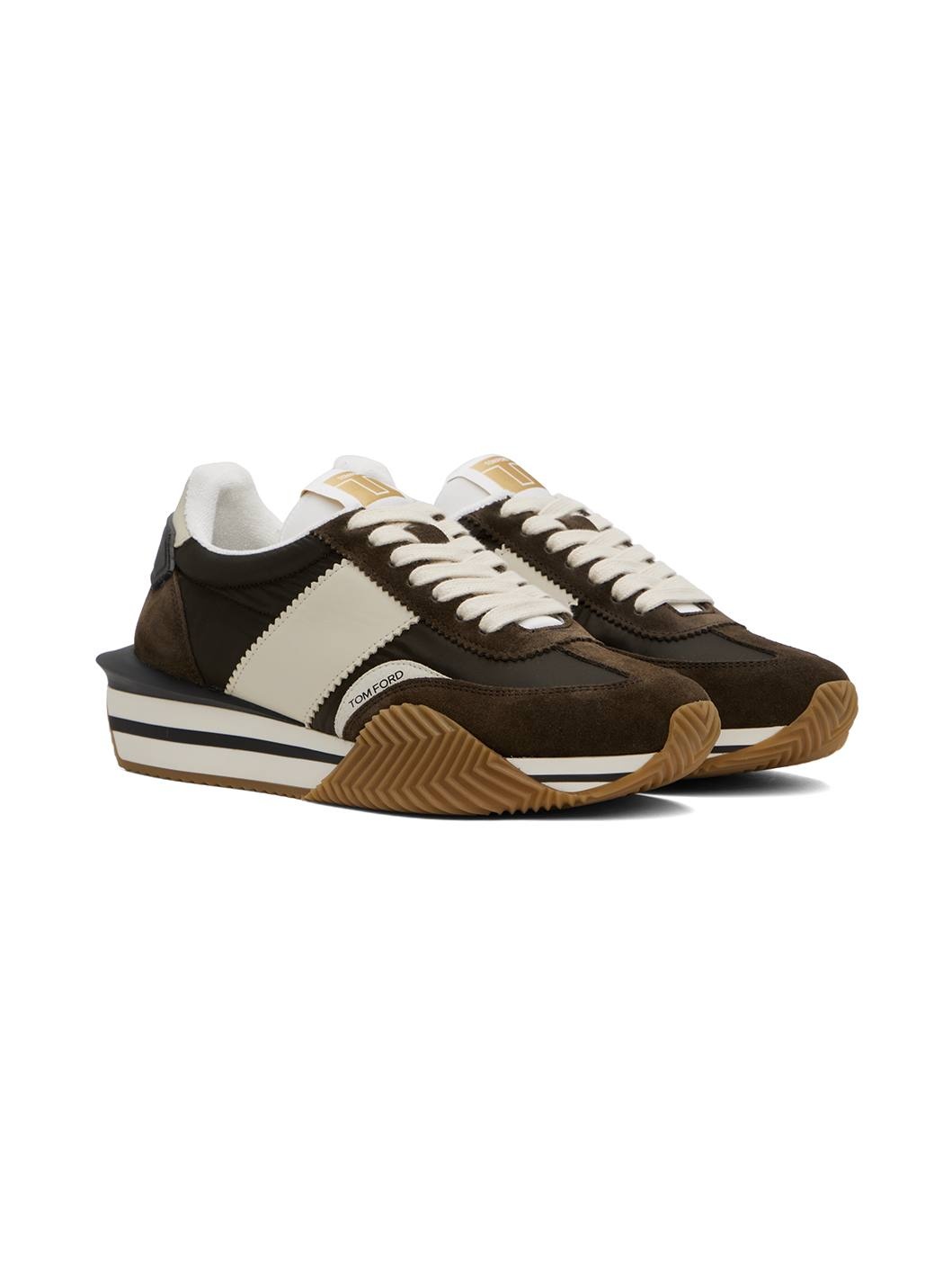 Brown & Off-White James Sneakers - 4