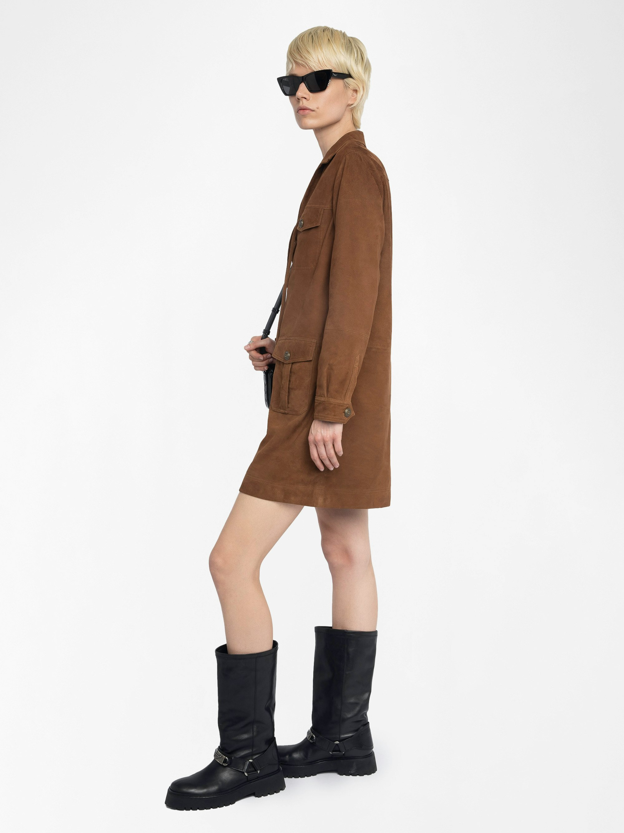 Remacha Suede Leather Dress - 5