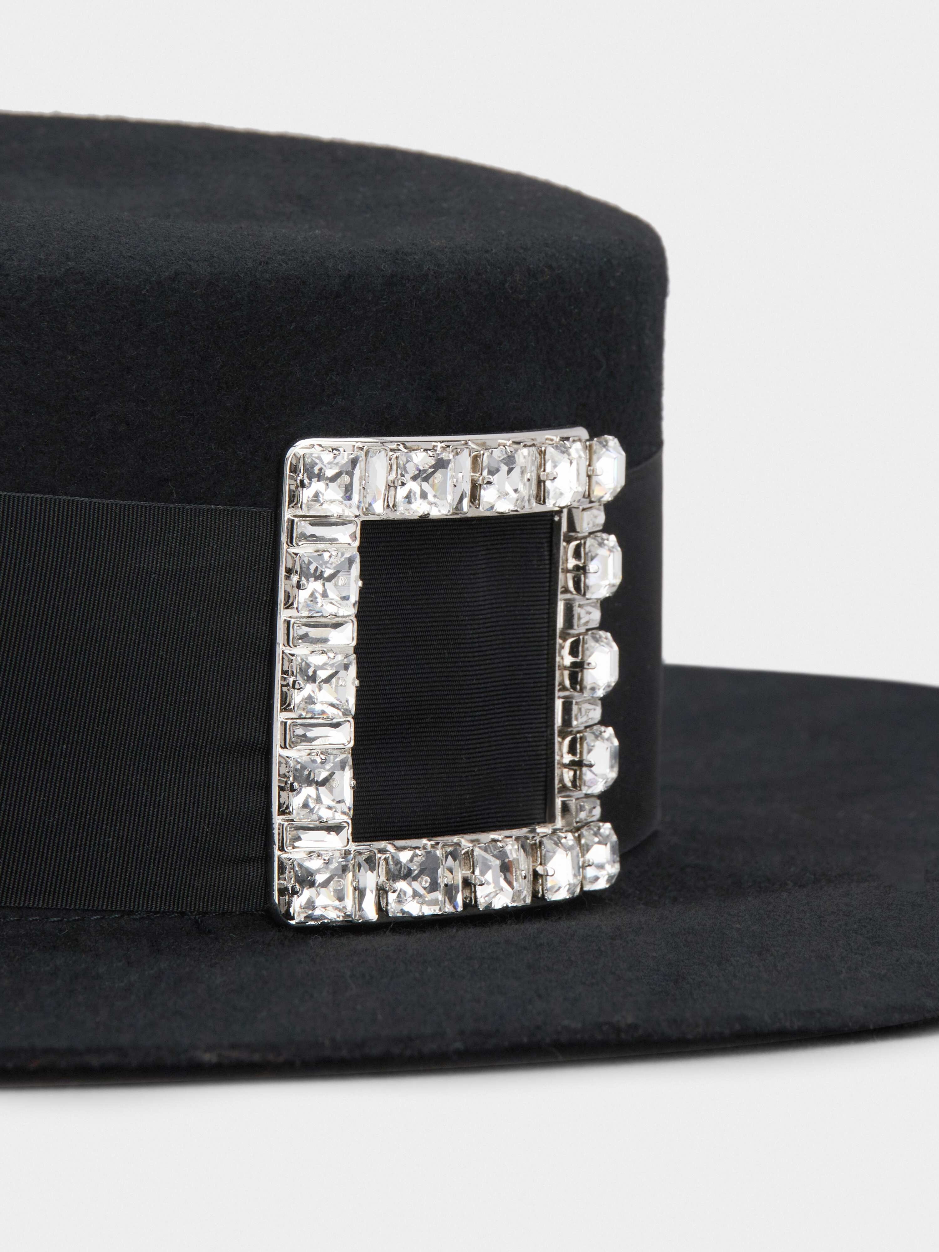 Très Vivier Rhinestone Buckle Hat in Felt - 3