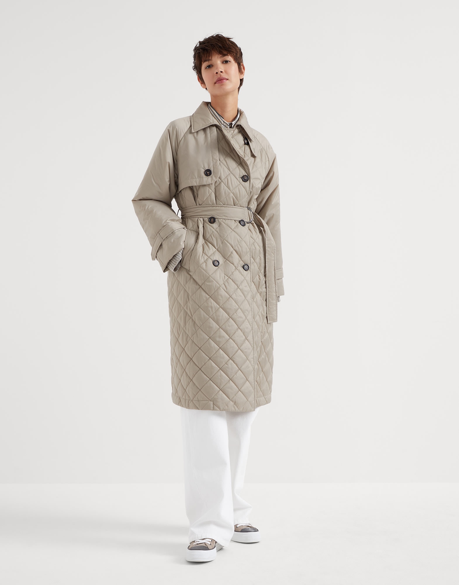 Water-resistant matte nylon quilted trench with Thermore® padding and precious belt loop - 1