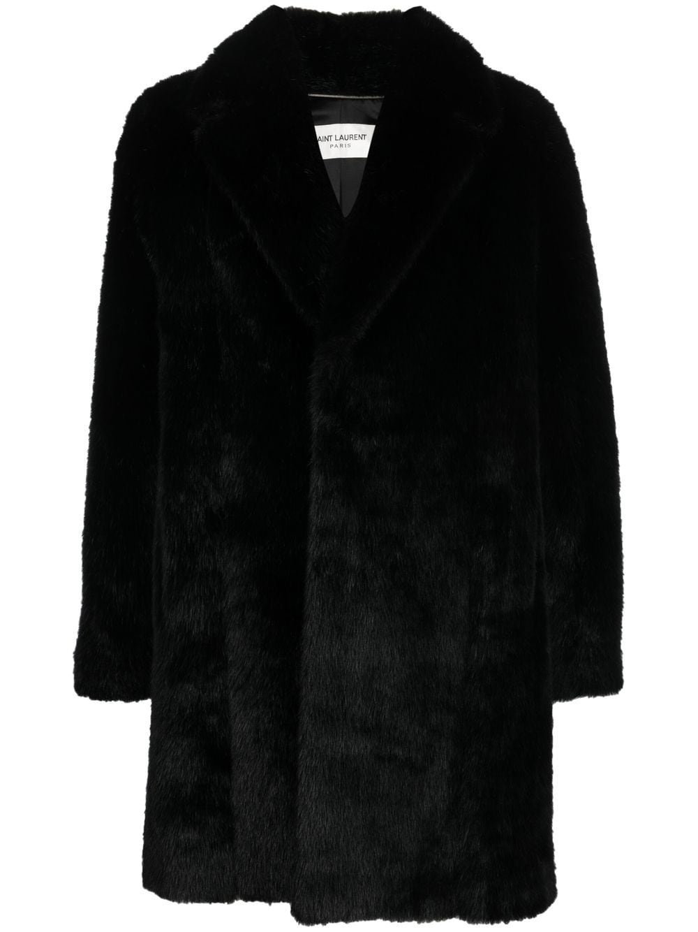 faux fur mid-length coat - 1