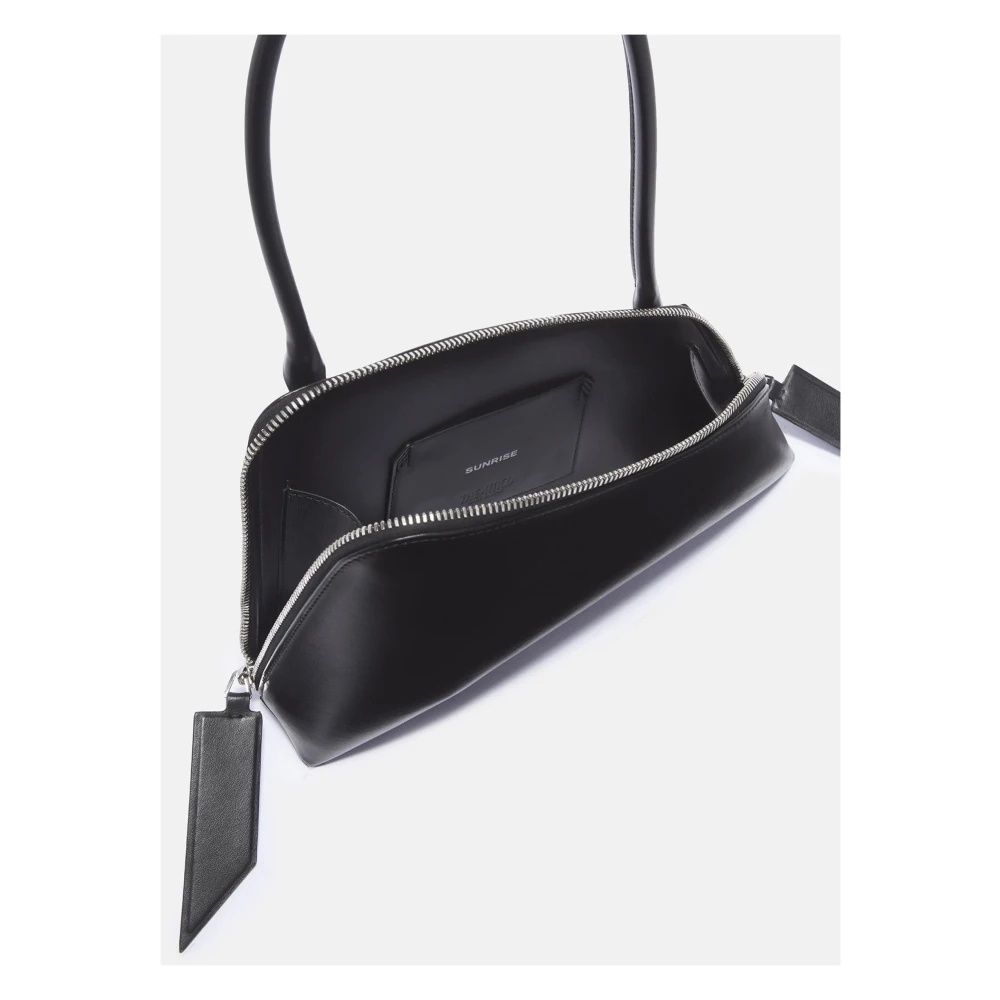 トートバッグ THE ATTICO Black Leather Sunrise Shoulder Bag The Attico Black Leather Sunrise Shoulder Bag | italist