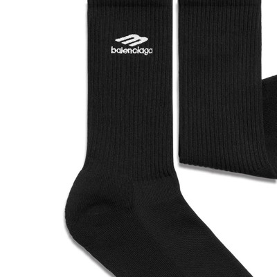 BALENCIAGA 3b Sports Icon Socks in Black/white outlook