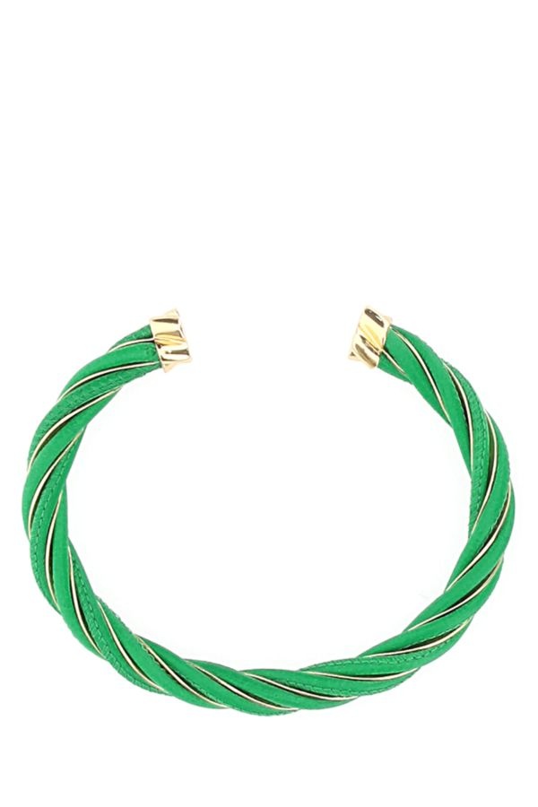 ブレスレット Bottega Veneta Grass Green Nappa Leather Twist Bracelet Bottega Veneta Grass green nappa leather Twist bracelet
