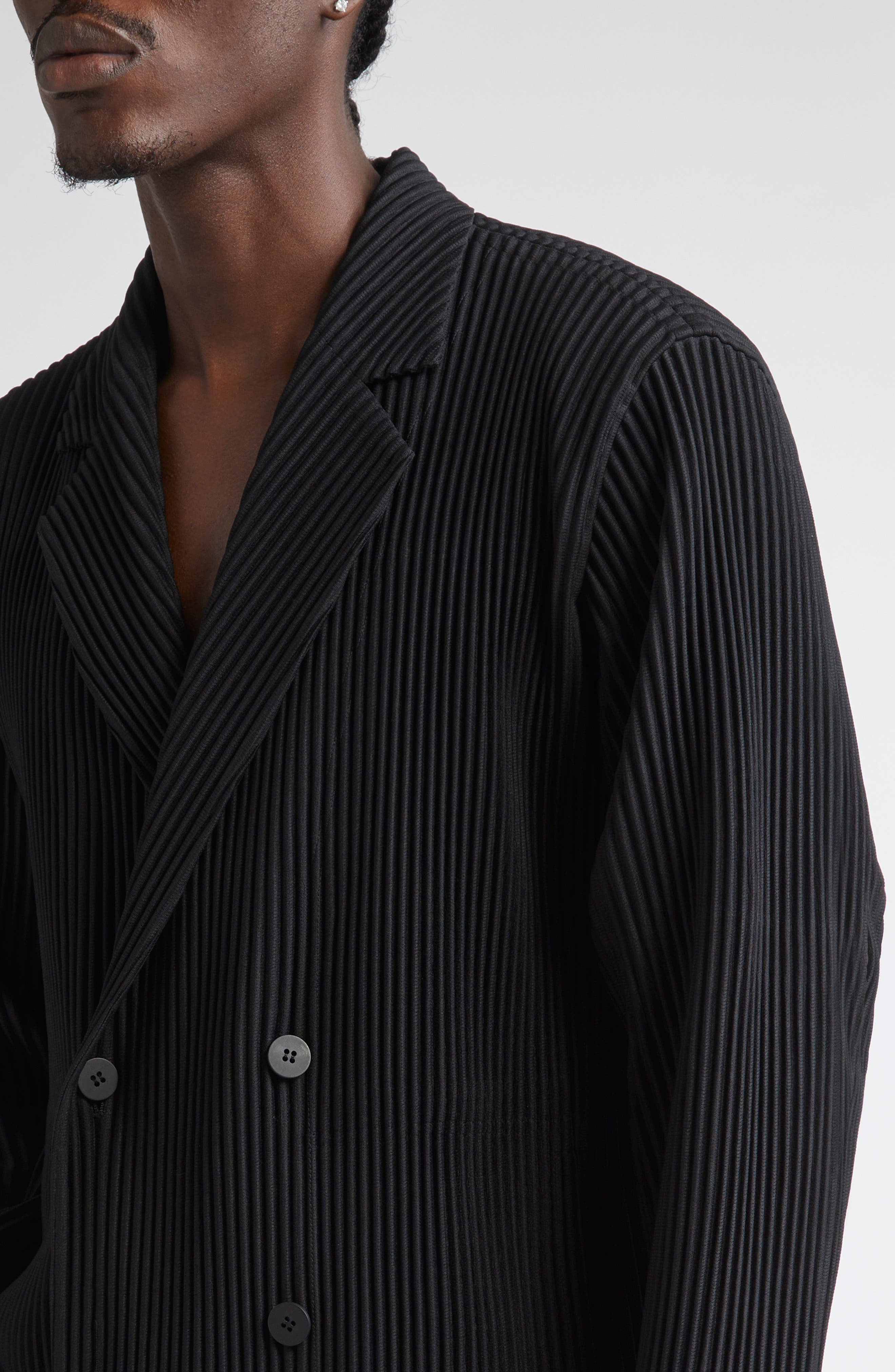 Homme Plissé Issey Miyake Tailored Pleats 1 Double Breasted Jacket in Black at Nordstrom - 5