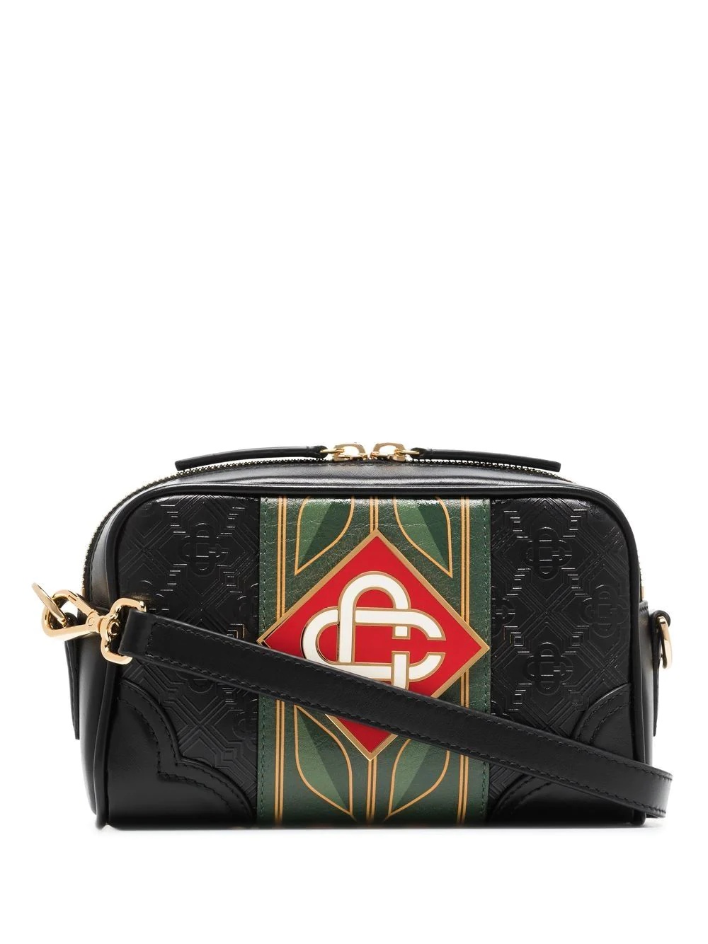 monogram-print messenger bag - 1