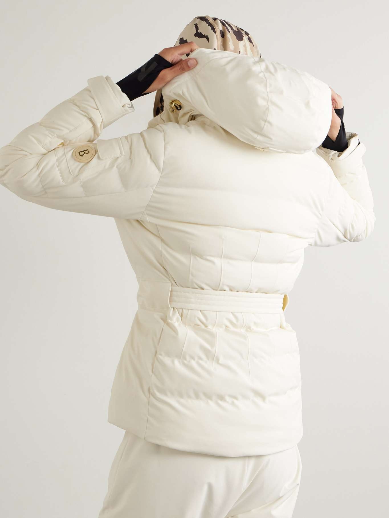 Ellya layered belted quilted ski jacket - 4