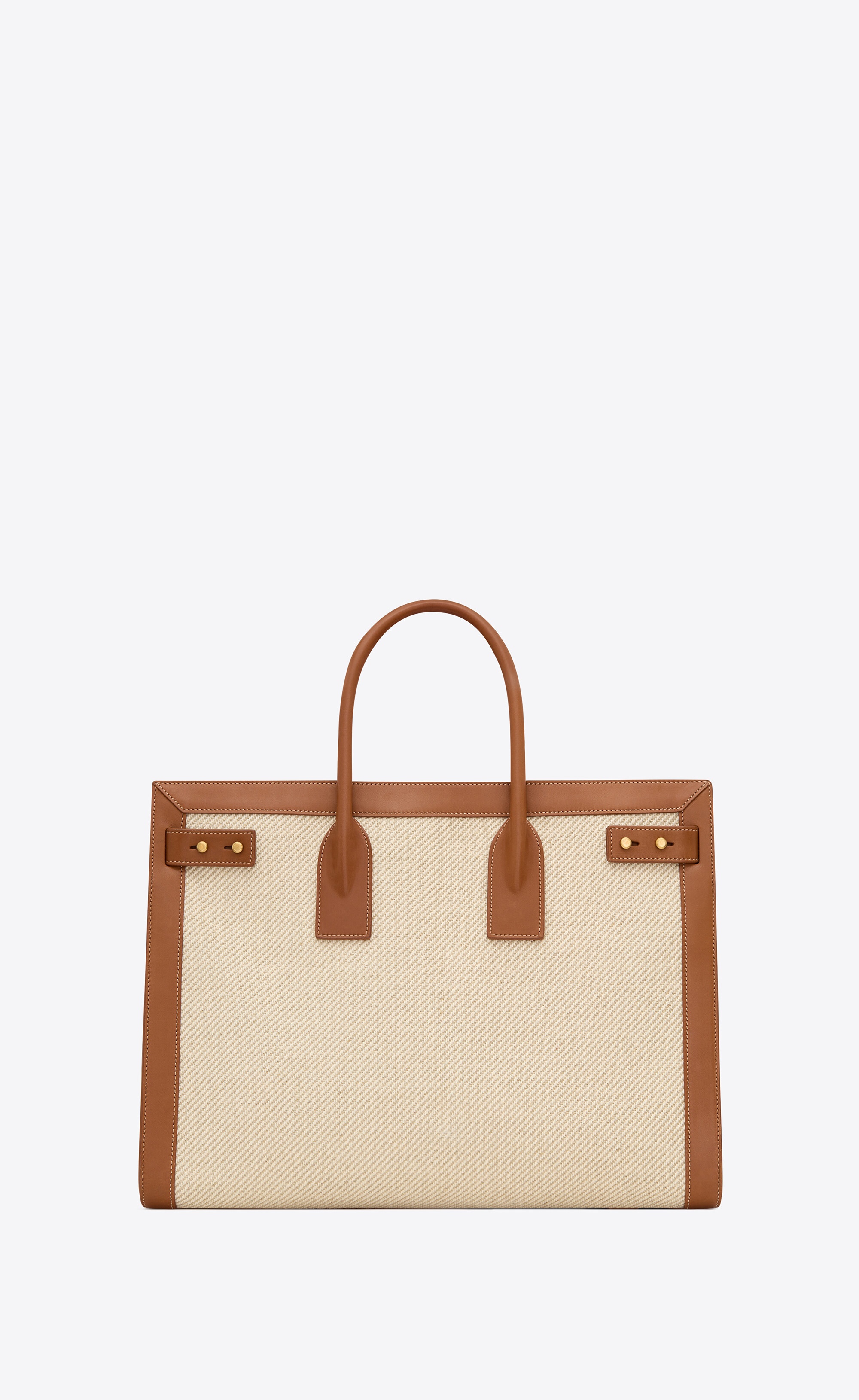 sac de jour thin large in canvas and leather - 2
