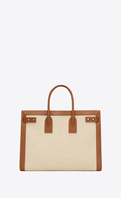 SAINT LAURENT sac de jour thin large in canvas and leather outlook