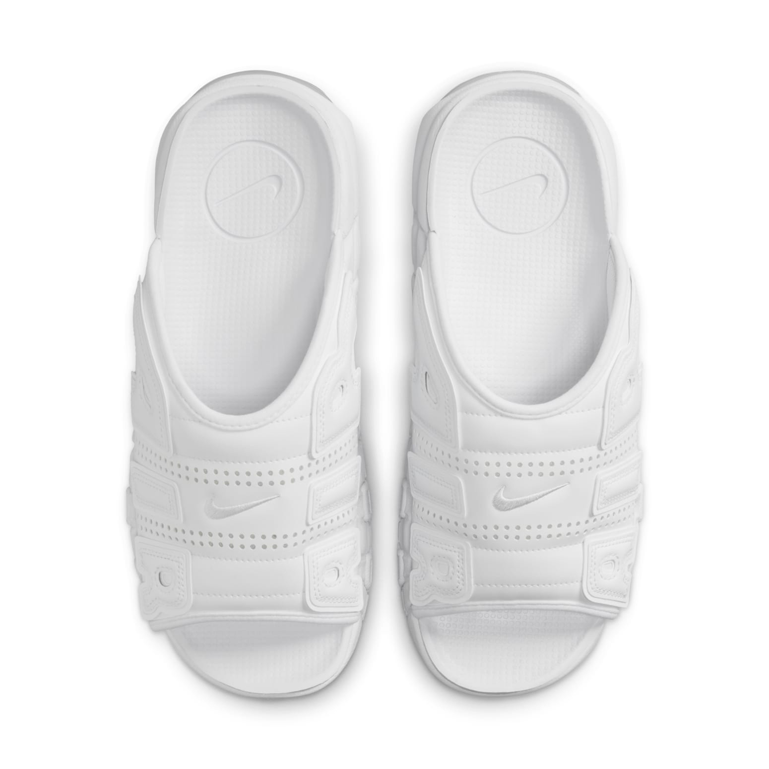 Nike Air More Uptempo Slides 'Triple White' FD9883-101 - 4
