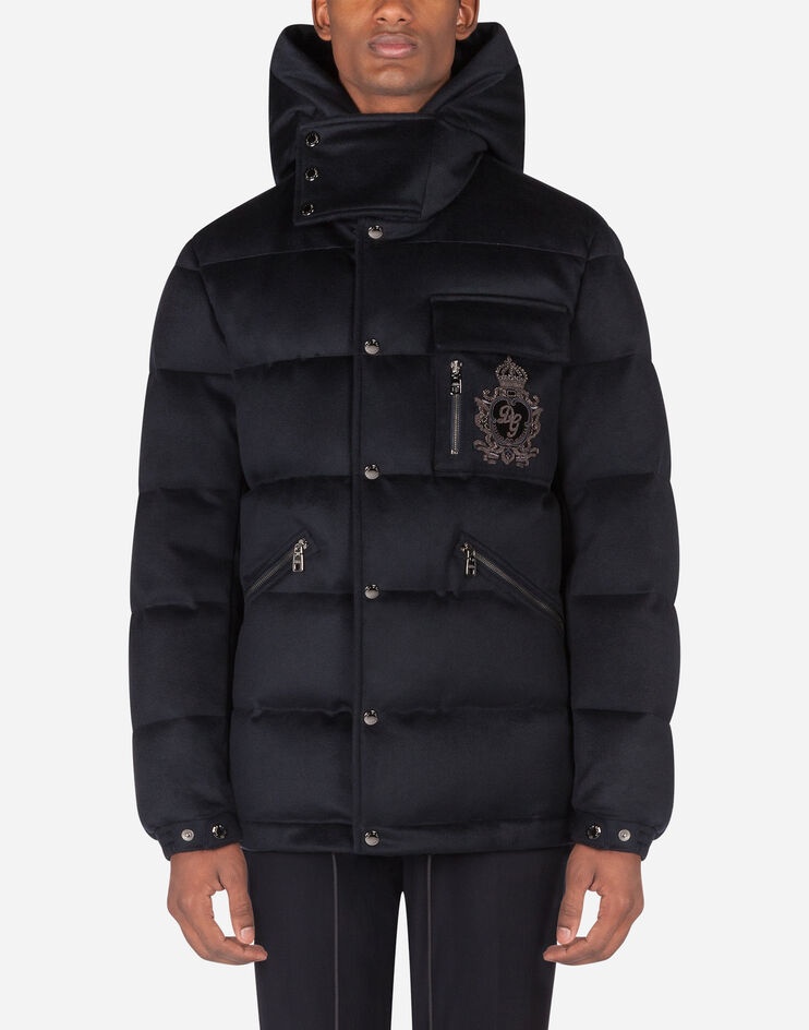 Quilted cashmere jacket with patch - 1