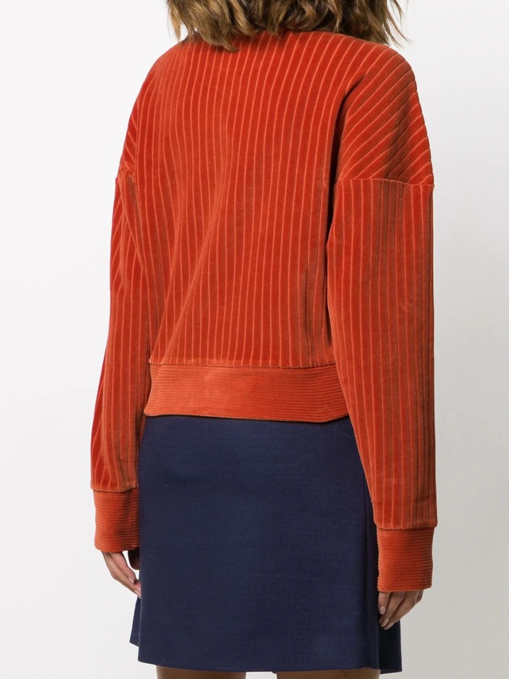 pinstripe funnel neck top - 4