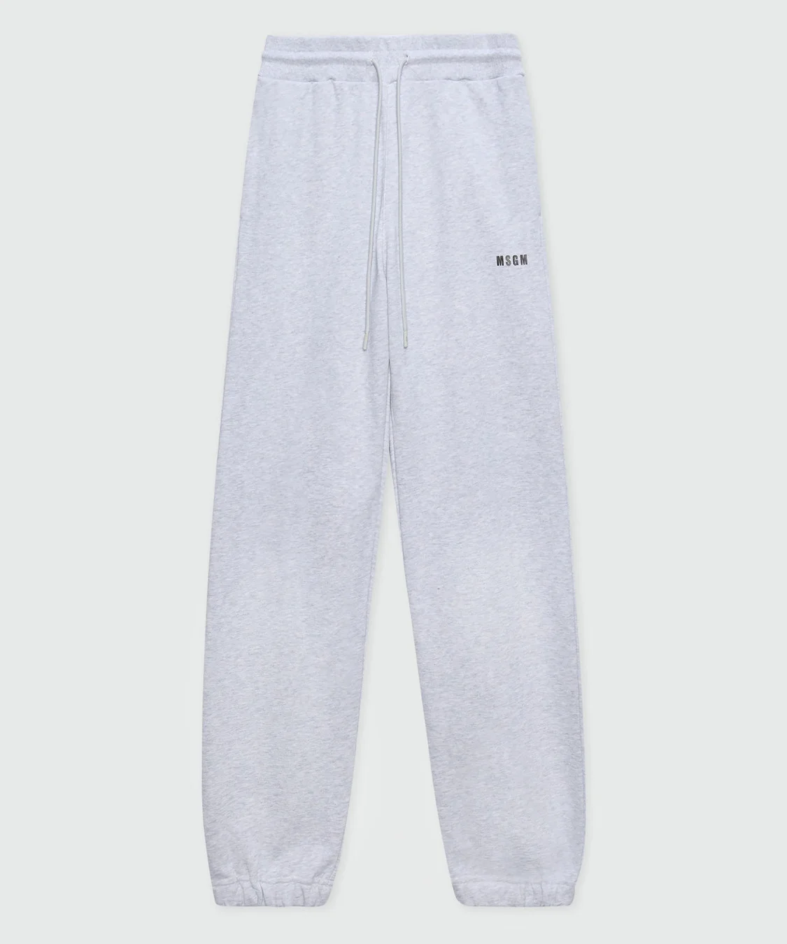Grey melange track pants with micro logo - 1
