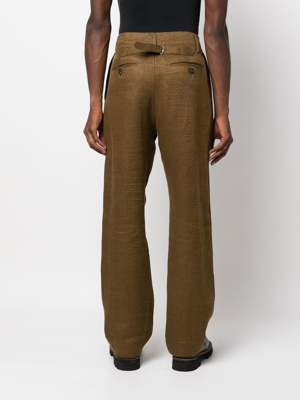 side-stripe straight-leg trousers - 4