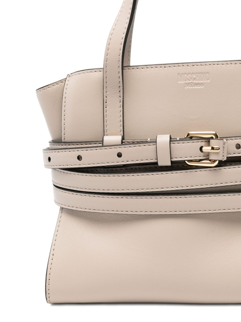 belted leather tote bag 4