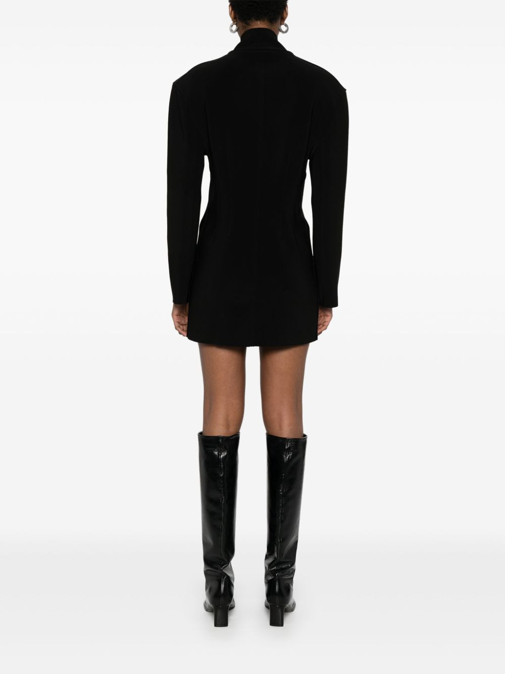shoulder-pads zip mini dress - 4