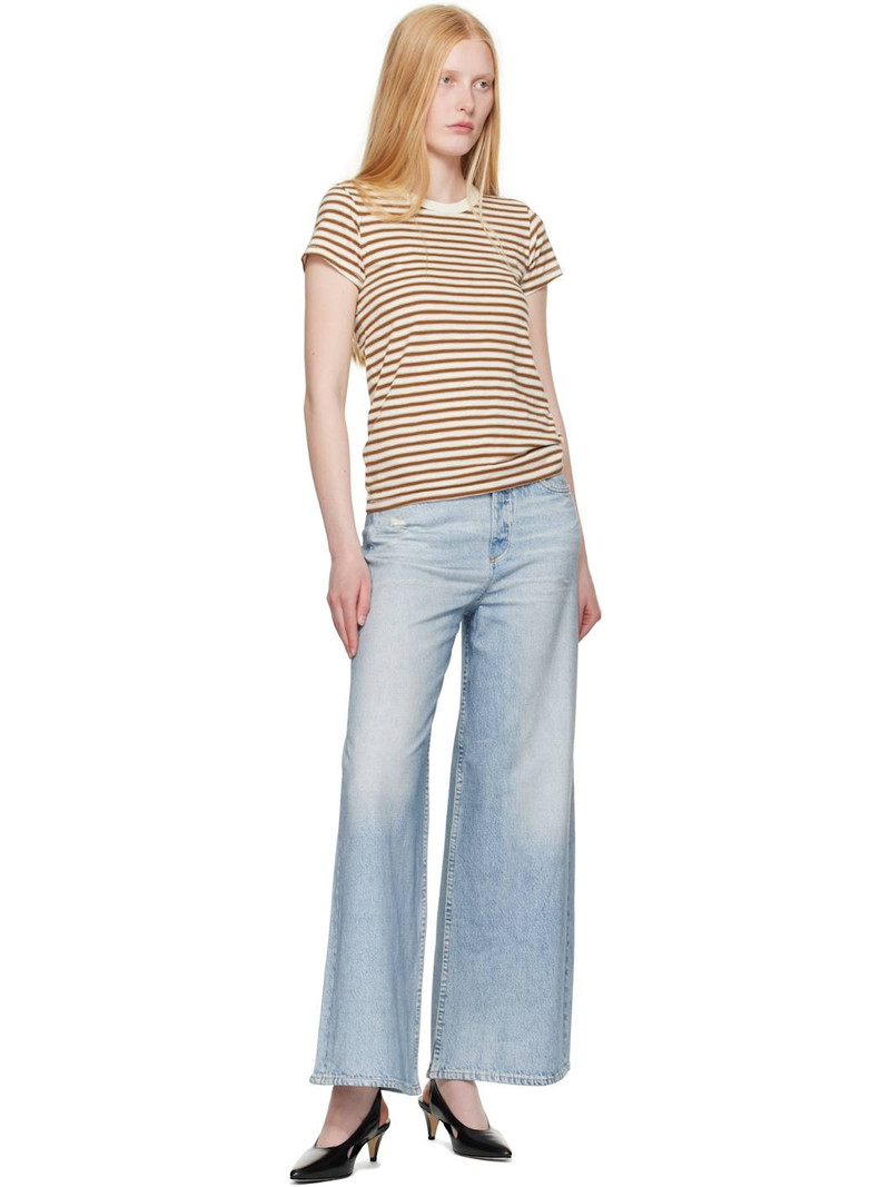 rag & bone Beige & Brown 'The Slub Striped' T-shirt outlook