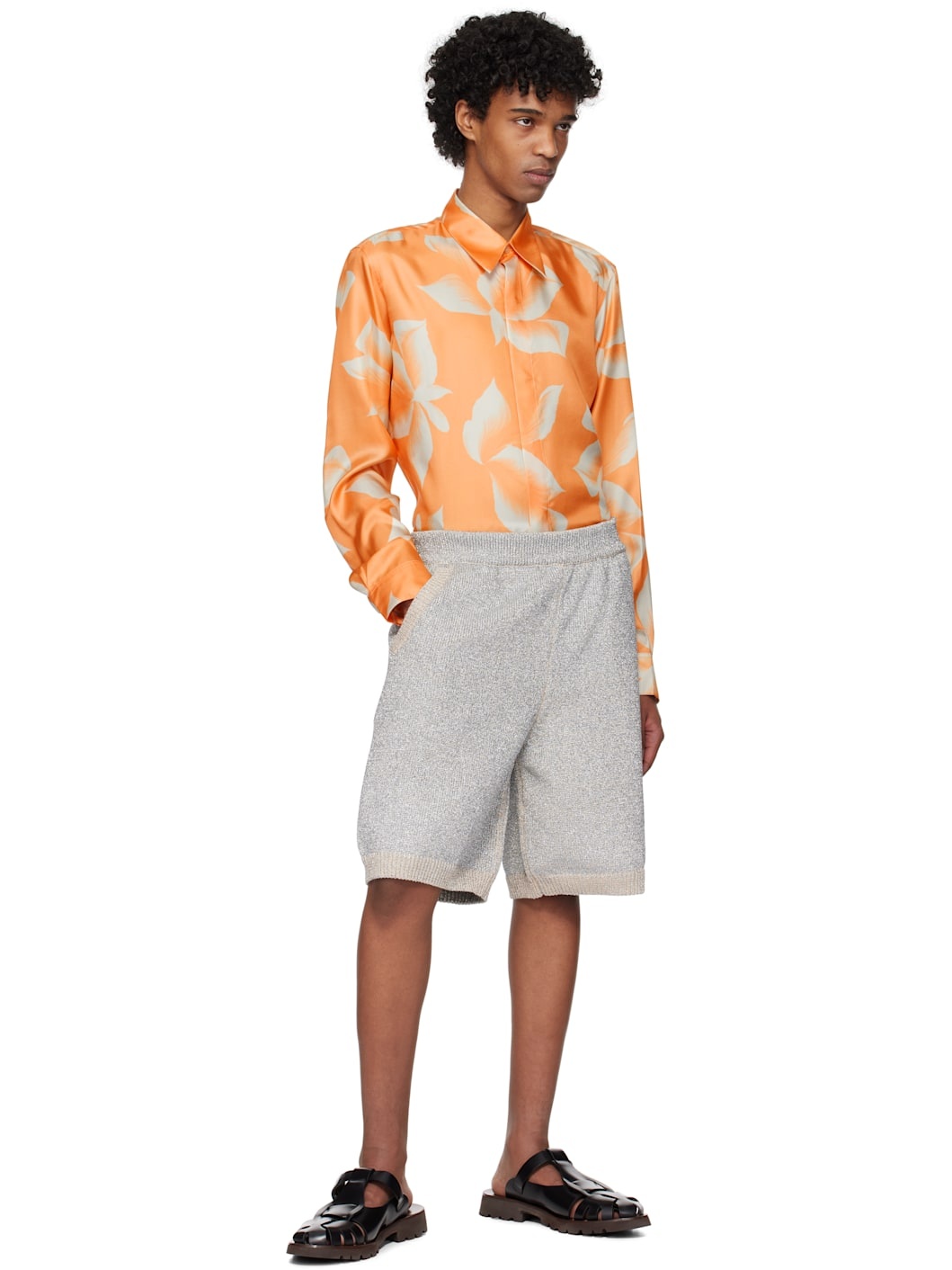 Orange Silk Shirt - 5