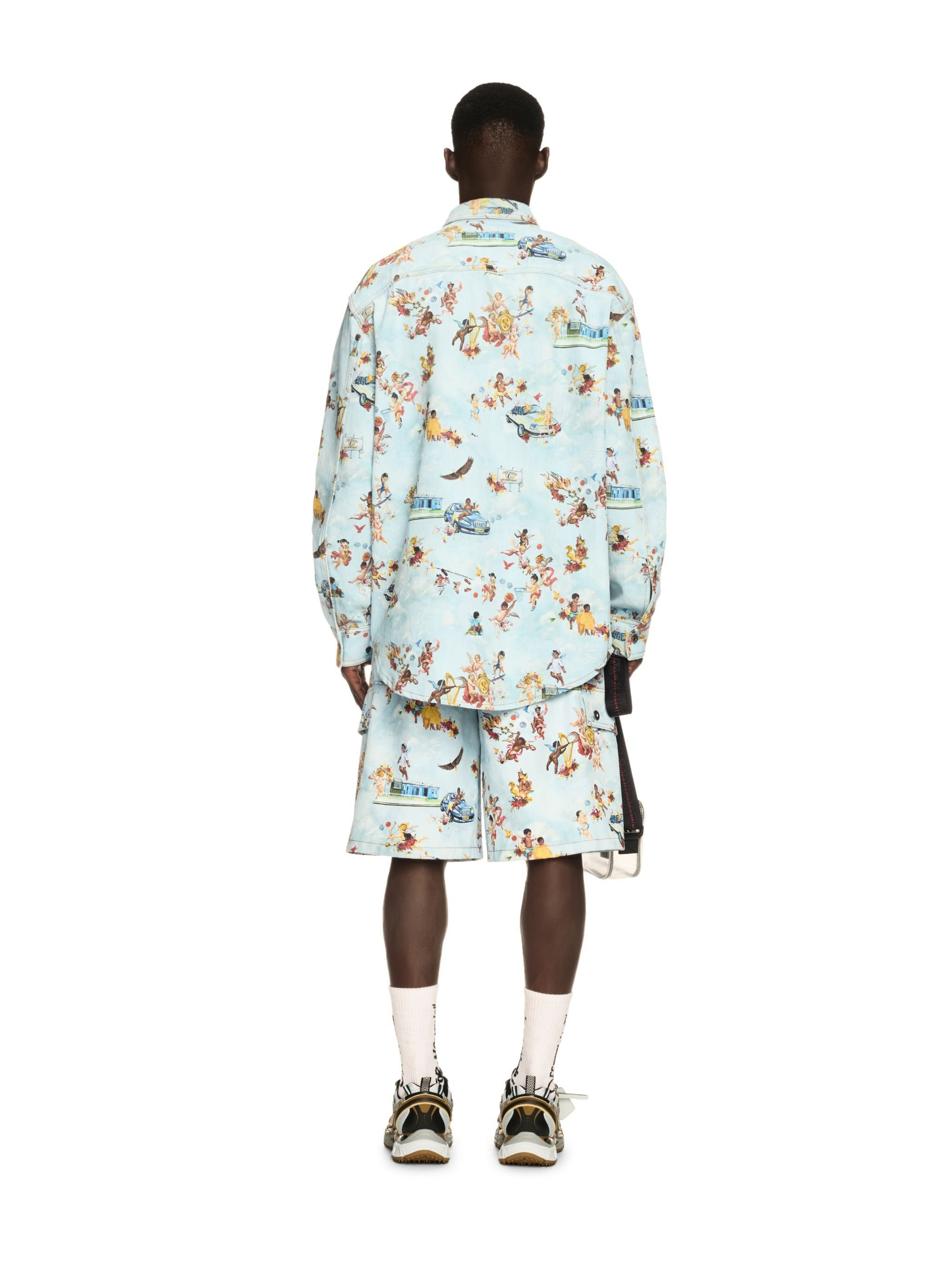 Light Blue/multicolor Fresco Cargo Shorts - 4