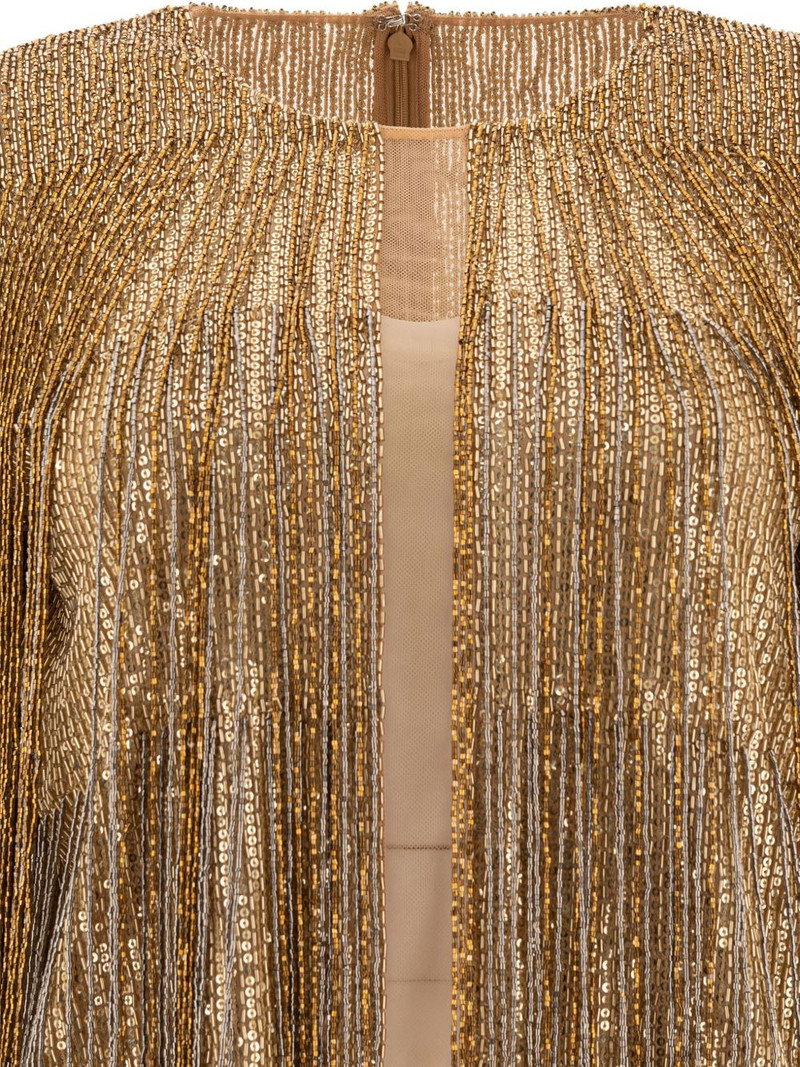 ELIE SAAB fringed crew-neck blouse outlook