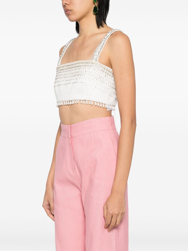 pearl trimmed cropped vest 3