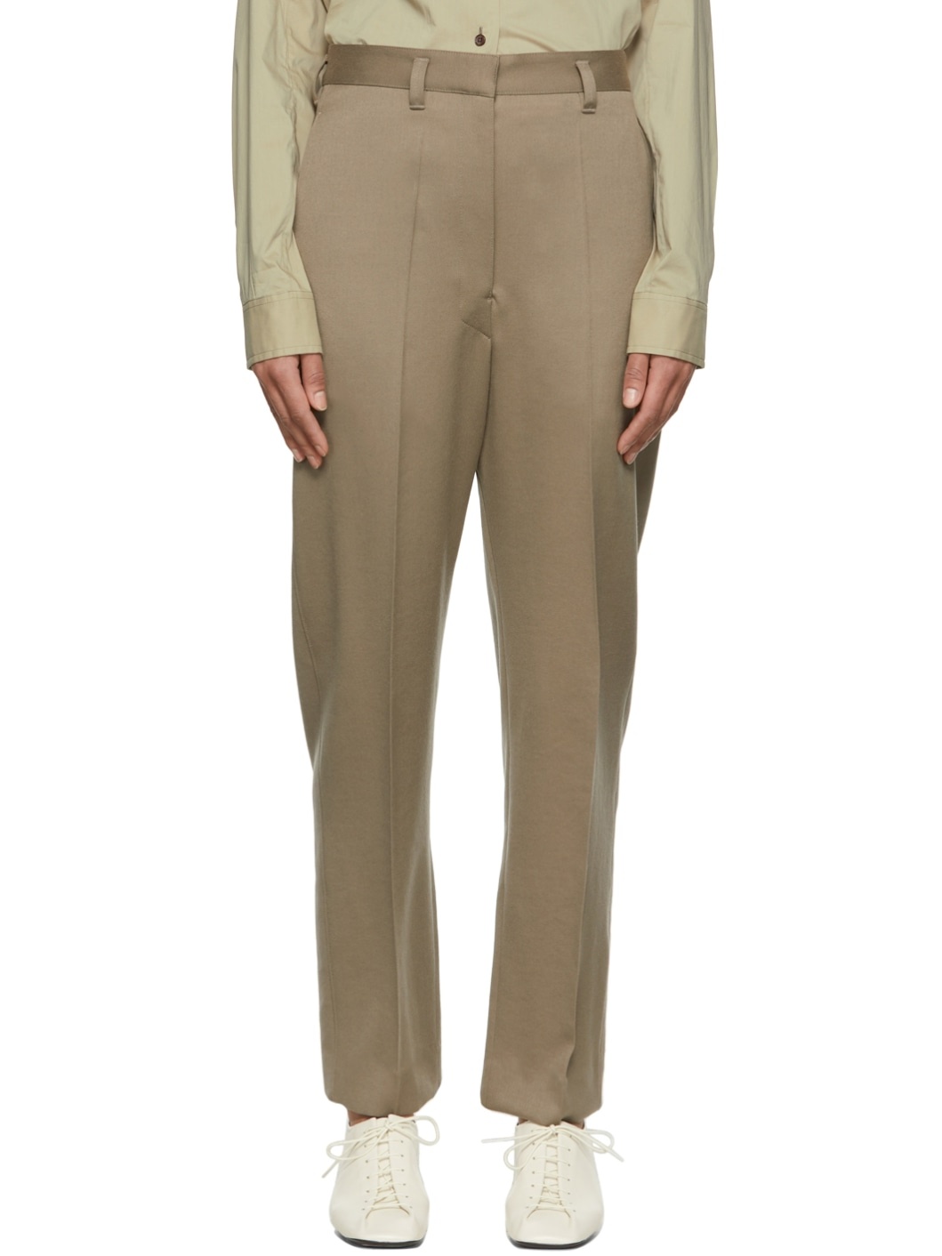 Taupe Wool Trousers - 1