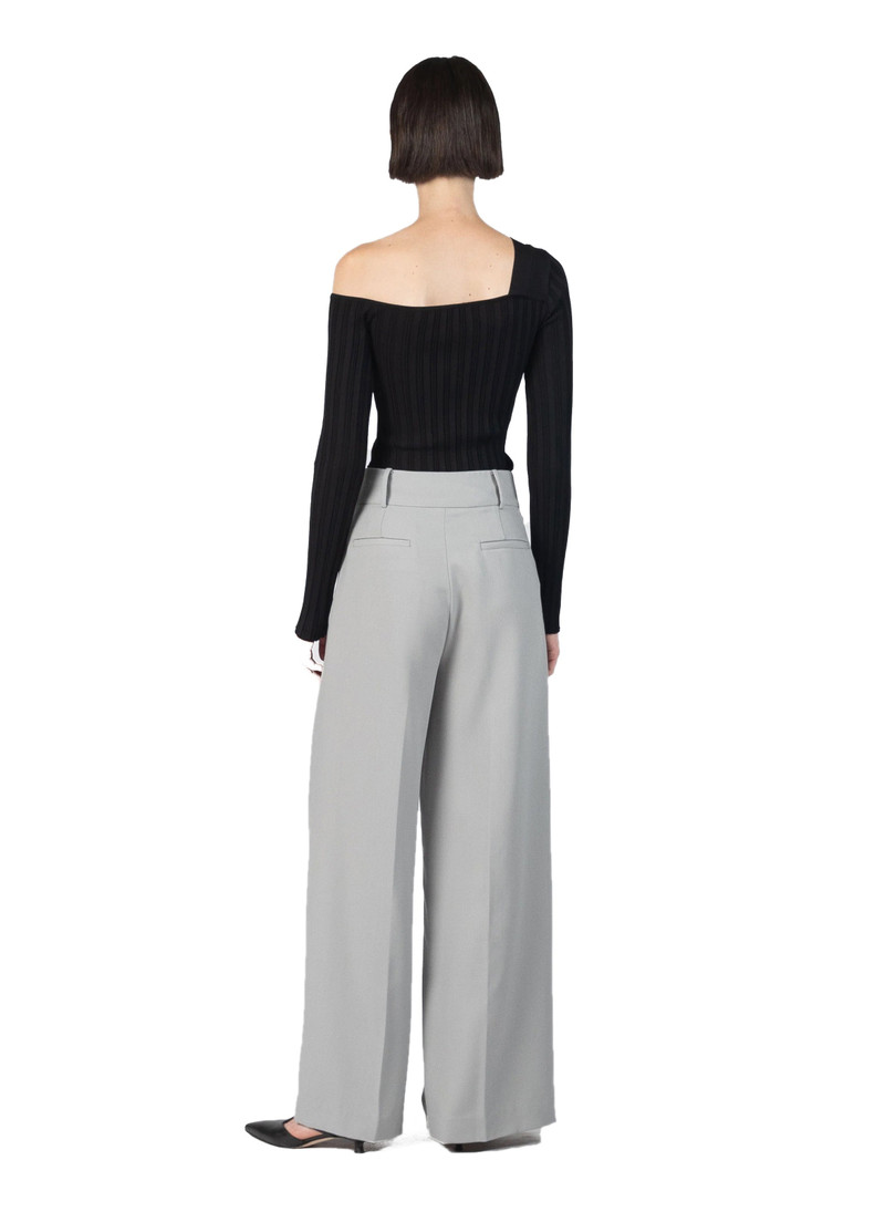 Wide Leg Tailored Trousers Grey 4