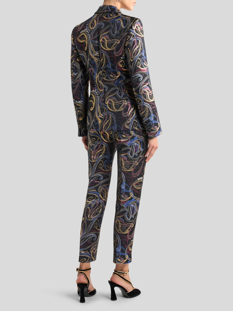 SINGLE-BREASTED JACKET IN DUCHESSE JACQUARD WITH PAISLEY FOLIAGE MOTIF 4