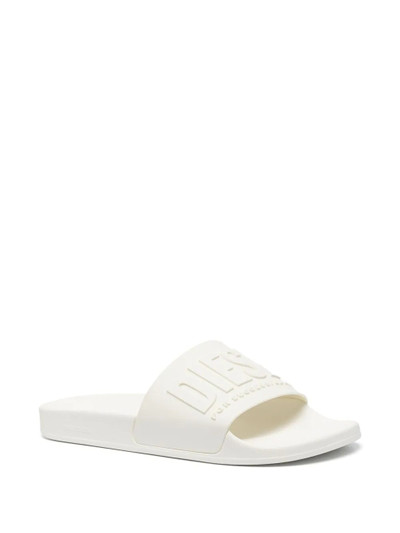 Diesel embossed-logo pool sliders outlook