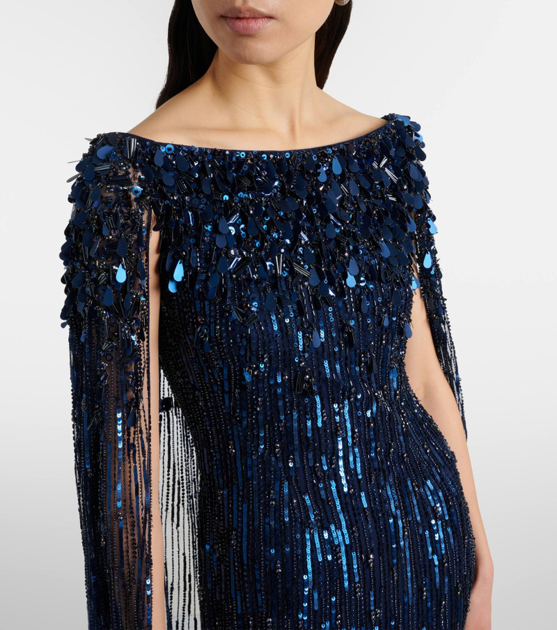 Luella fringed sequined gown 4