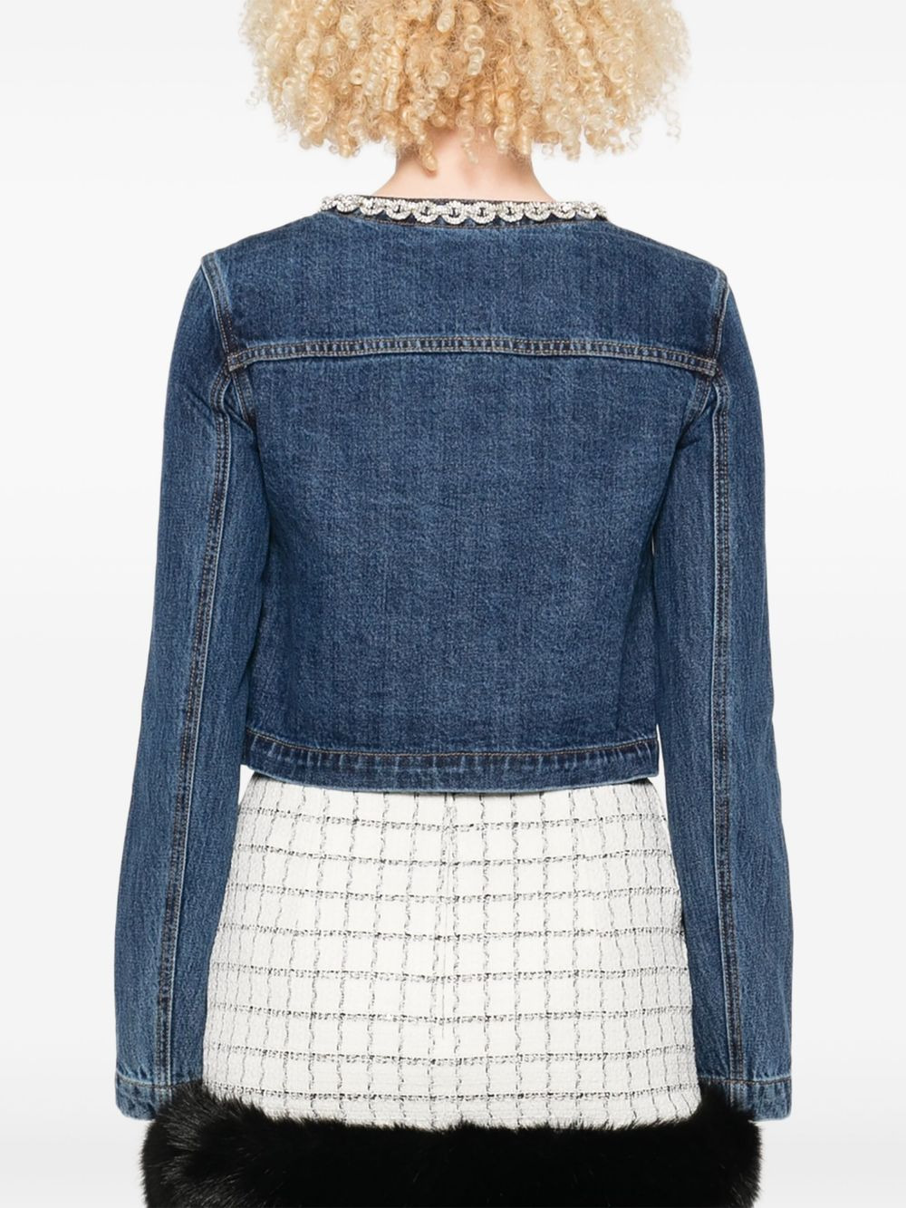embellished-pocket denim jacket - 4