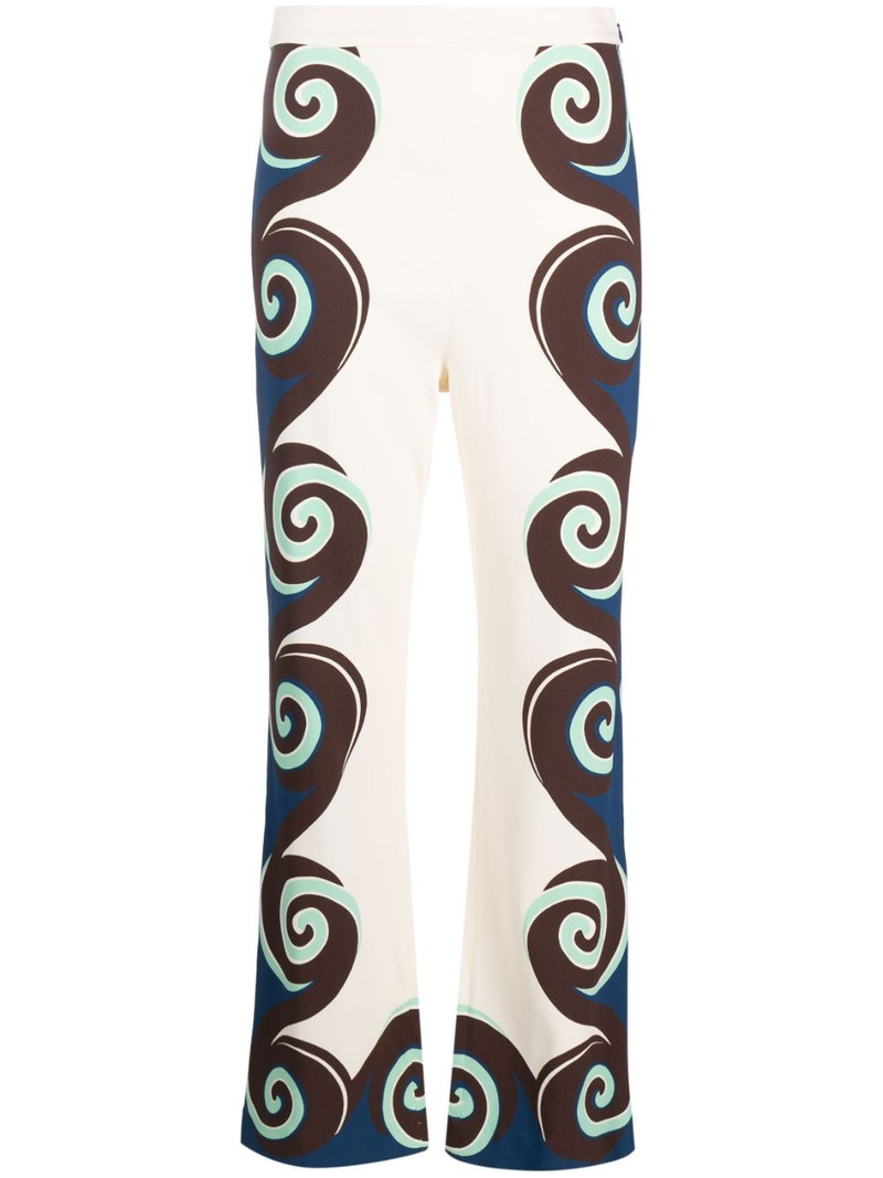 Stretch geometric-print trousers 1