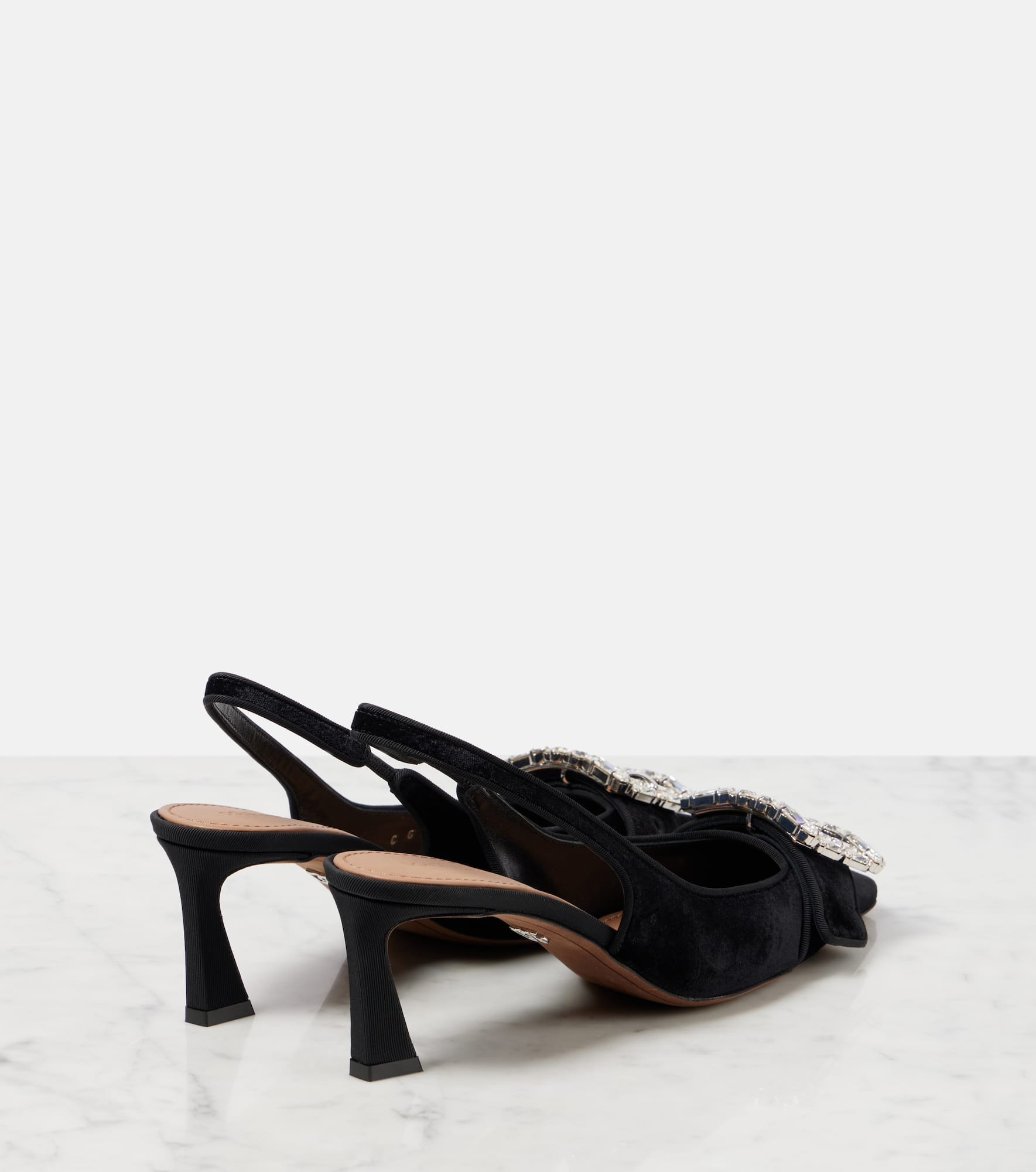DG embellished velvet slingback pumps - 2
