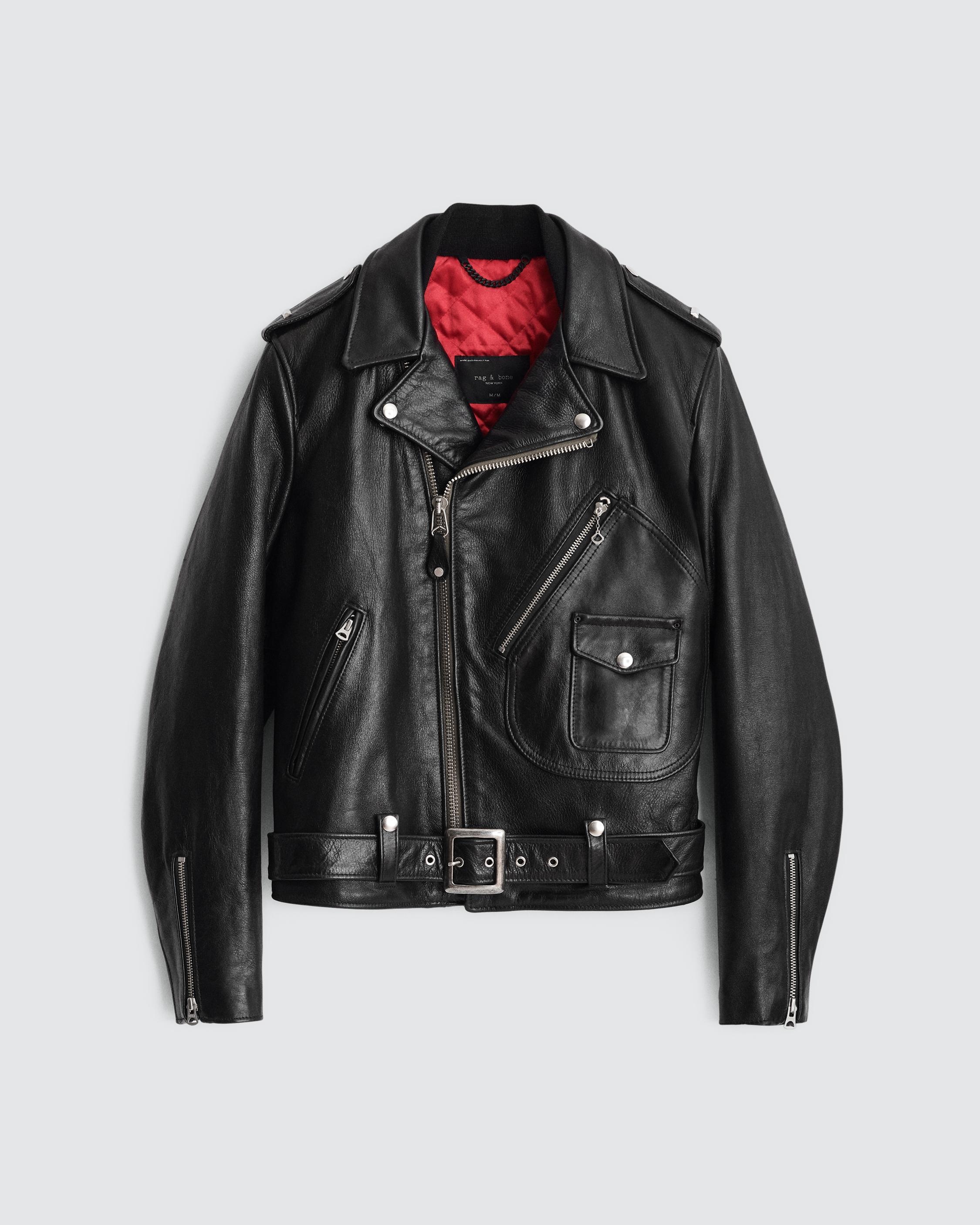 rag & bone Dallas Leather Moto Jacket Relaxed Fit | REVERSIBLE