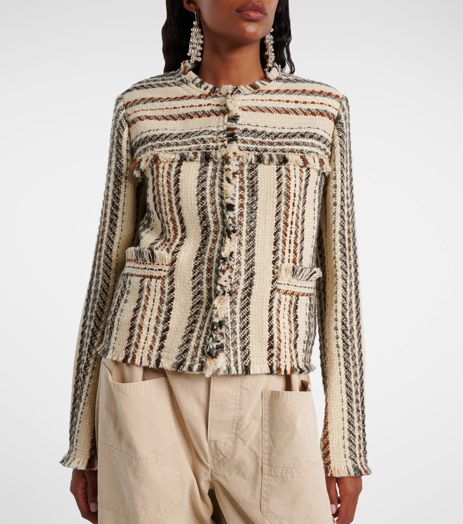 Izaria cotton and wool-blend jacket - 6