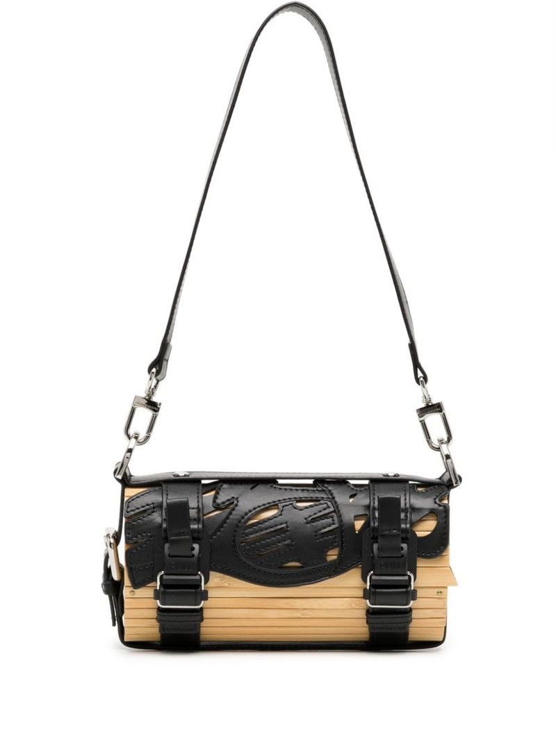 logo-print bamboo shoulder bag 1