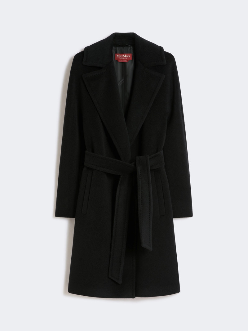 SCIRE Wool beaver cloth robe coat - BLACK 1