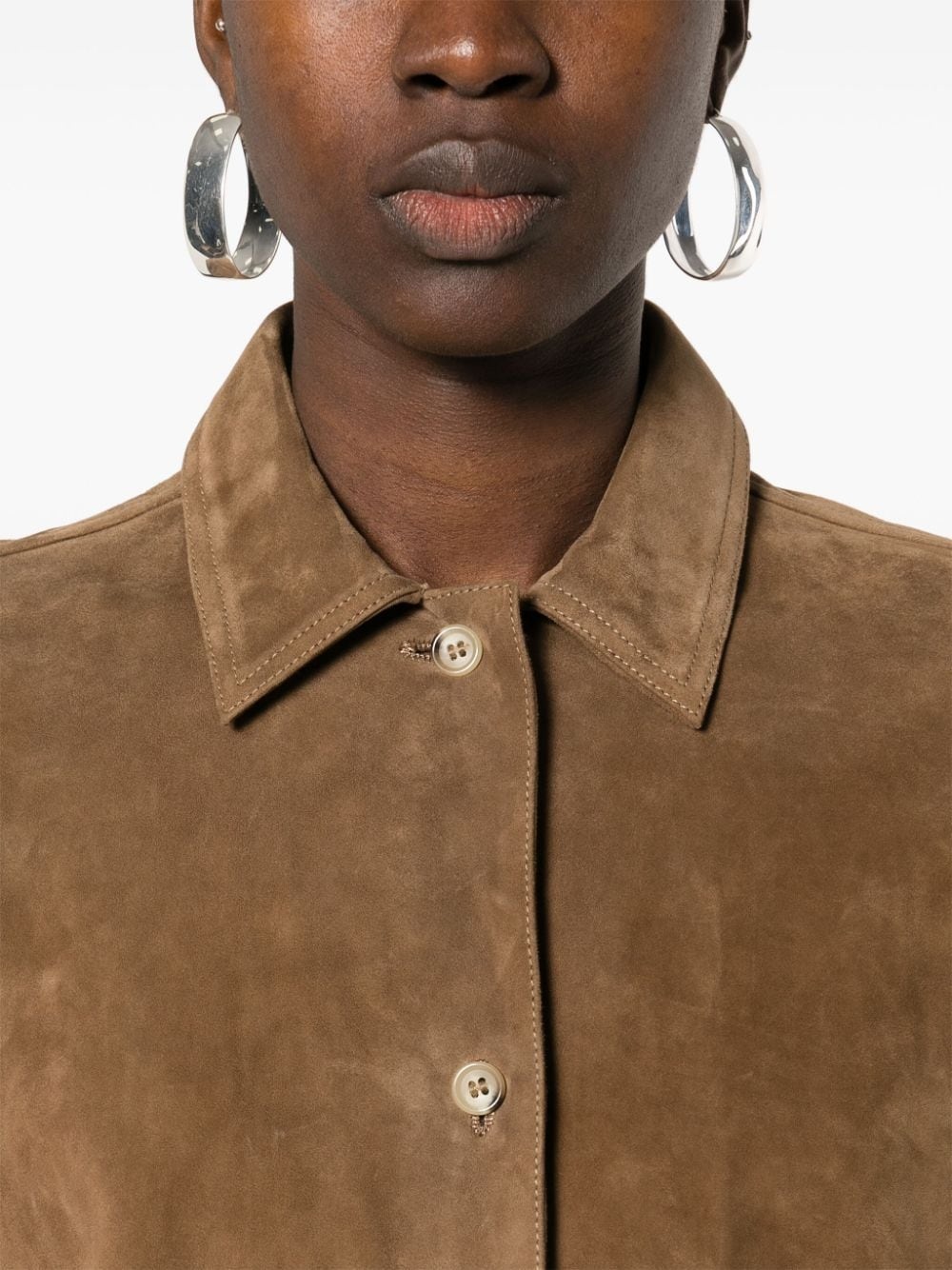 suede panelled shirt - 5