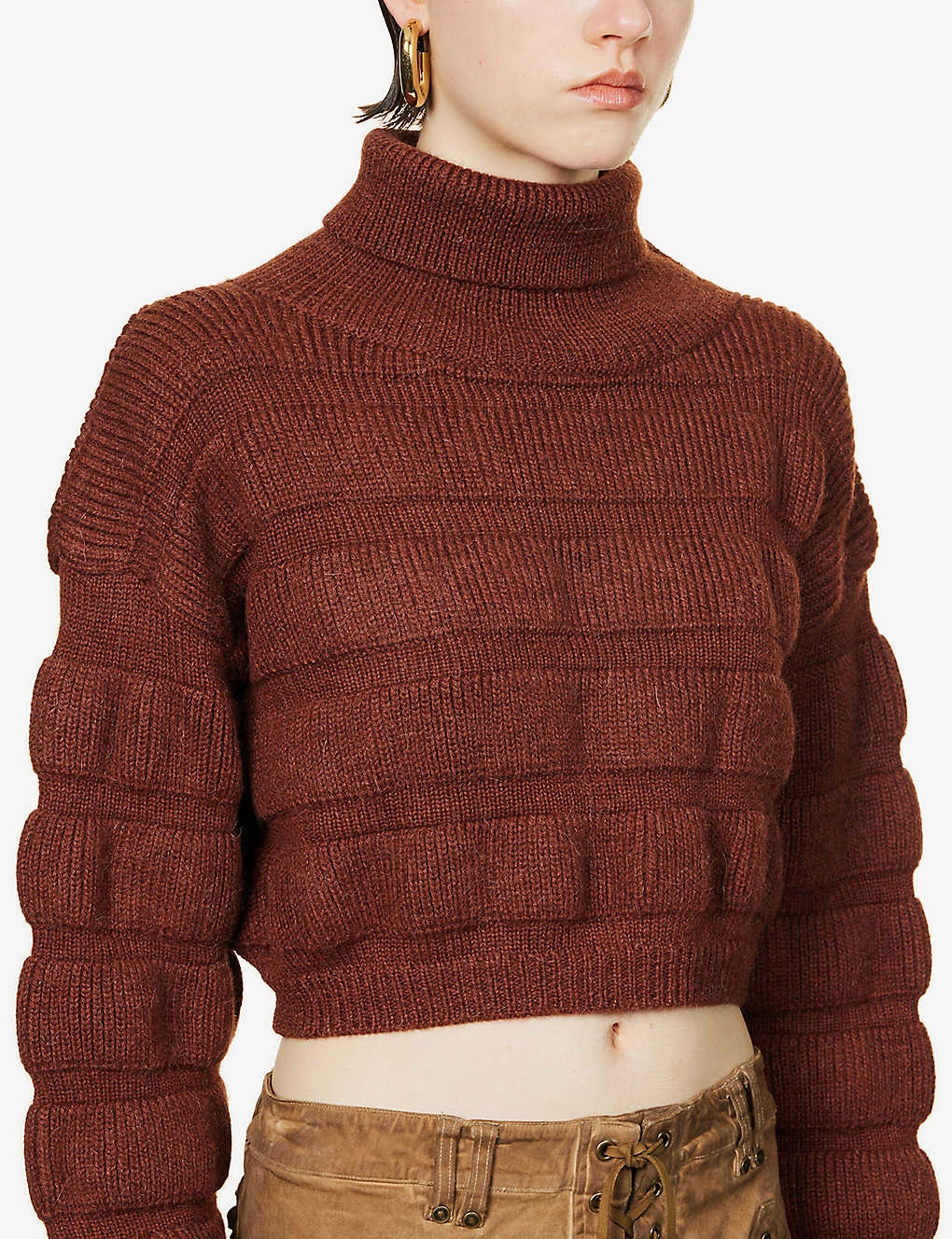 Turtleneck relaxed-fit wool-blend knitted jumper - 5