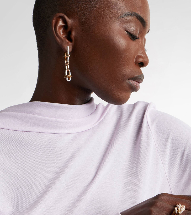 Pomellato Iconica 18kt rose gold drop earrings with diamonds outlook